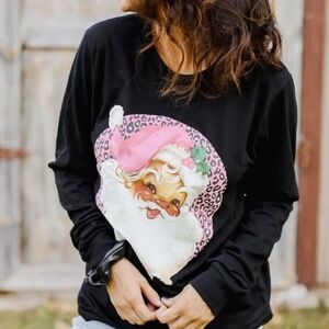Pink Santa Christmas Longsleeve